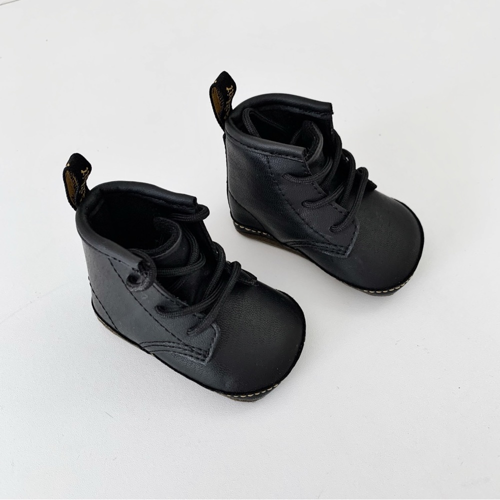 Doc Martens Black Leather Crib Booties ~ 1